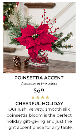 Silk Poinsettia Accent