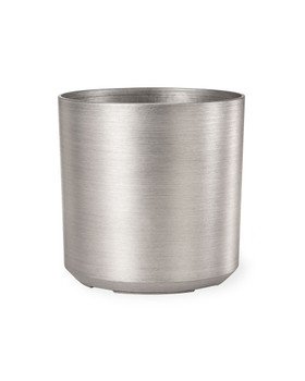 11" Spun Metallic Tree & Plant Container - Silver Steel