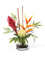 Protea & Torch Ginger Accent Silk Flower Arrangement