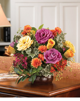 Floribunda Garden Silk Flower Centerpiece, by Petals.