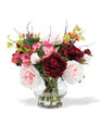 Roses, Alstromeria & Berries Silk Flower Centerpiece, by Petals.