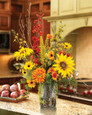 Sunflower, Gerbera Daisy & Delphinium Silk Flower Arrangement