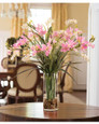 Freesia Faux Flower Arrangement in Pink, available at Petals