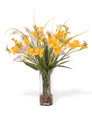 Freesia Faux Flower Arrangement in Yellow, available at Petals
