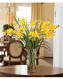 Freesia Faux Flower Arrangement in Yellow, available at Petals