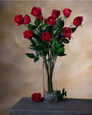 Red Rose Bud Silk Flower Stem